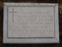 Struma Military Cemetery - MacHin, Wilfrid George